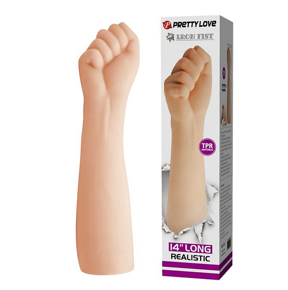 Телесный стимулятор в виде руки со сжатыми в кулак пальцами - 36 см. - термопластичная резина (TPR)
