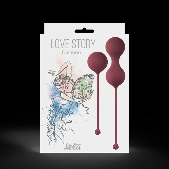 Набор бордовых вагинальных шариков Love Story Carmen - силикон