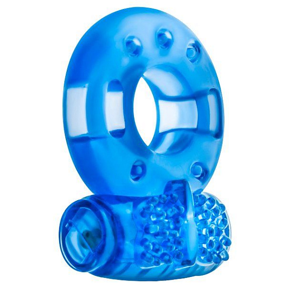 Голубое эрекционное виброкольцо Reusable Cock Ring от Intimcat
