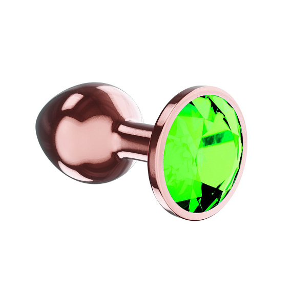 Пробка цвета розового золота с лаймовым кристаллом Diamond Emerald Shine S - 7,2 см. - металл