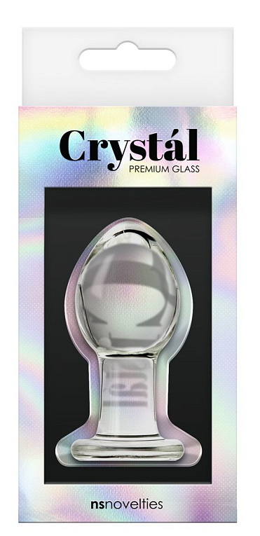 Прозрачная анальная пробка Crystal Medium - 7,6 см. - стекло