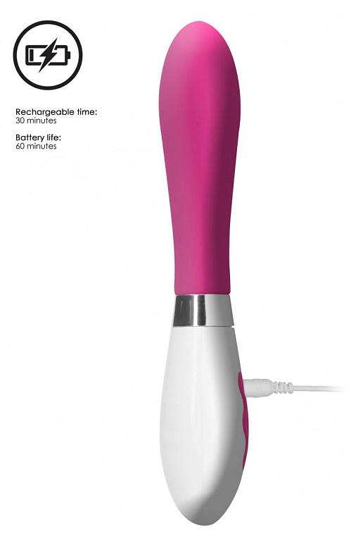Розовый гладкий вибратор Atlas - 20,5 см. - силикон
