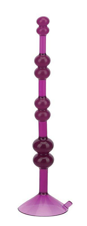 Фиолетовая анальная цепочка на присоске LOVE THROB PURPLE - 17,8 см. - поливинилхлорид (ПВХ, PVC)