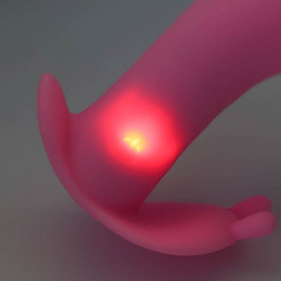 Нежно-розовый стимулятор с клиторальным отростком - 11,9 см. от Intimcat