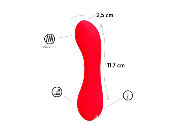 Красный мини-вибратор Skadi - 11,7 см. - силикон