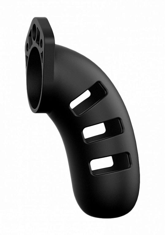 Черный мужской пояс верности Silicone Cock Cage Model 06 Chastity 5.5 - силикон