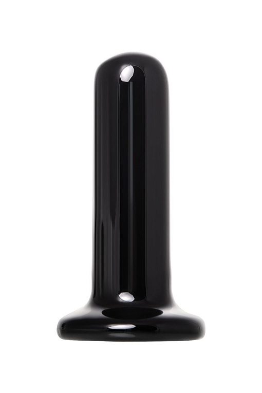 Черный стеклянный мини-вибратор - 10 см. Sexus Funny Five