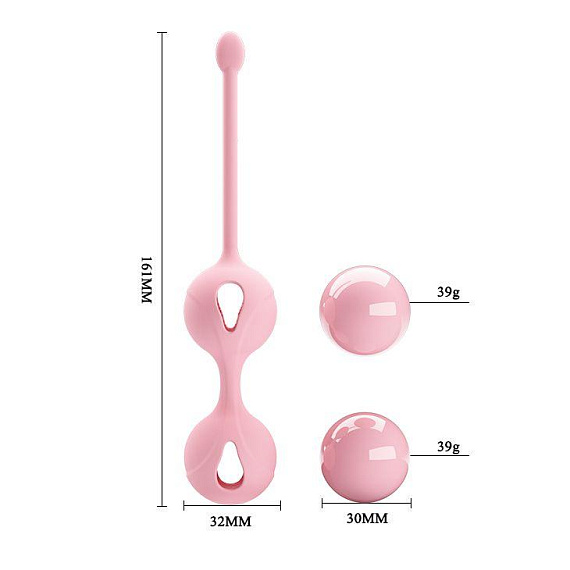 Нежно-розовые вагинальные шарики Kegel Tighten Up I от Intimcat