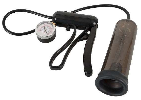 Черная вакуумная помпа с манометром Mister Boner Professionals Pump от Intimcat