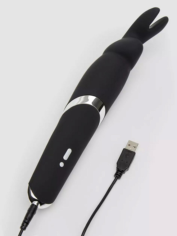 Черный вибратор Rabbit Rechargeable Wand Vibrator - 26,7 см. - фото 5