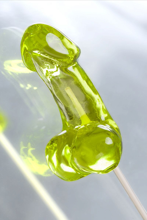 Зеленый леденец в форме фаллоса со вкусом лайма - фото 6