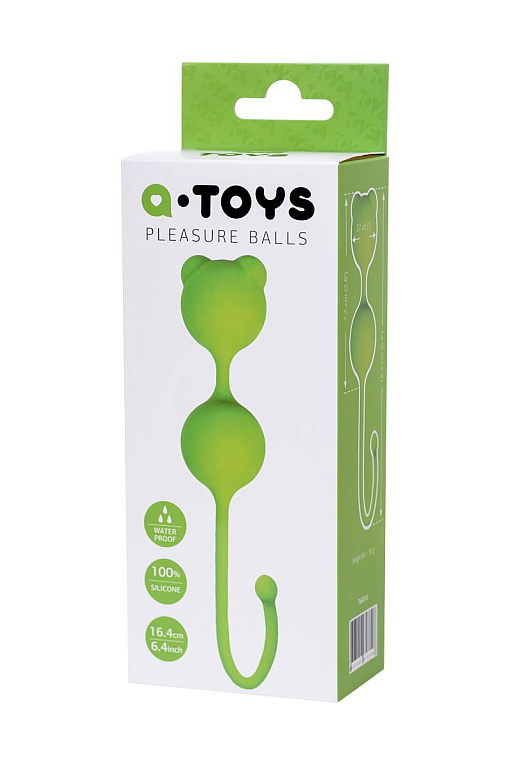 Зеленые вагинальные шарики A-Toys с ушками A-toys