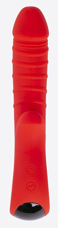 Красный вибромассажёр с рёбрышками Ribbed - 18 см. от Intimcat