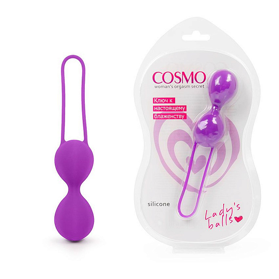 Фиолетовые вагинальные шарики на силиконовом шнурке - силикон