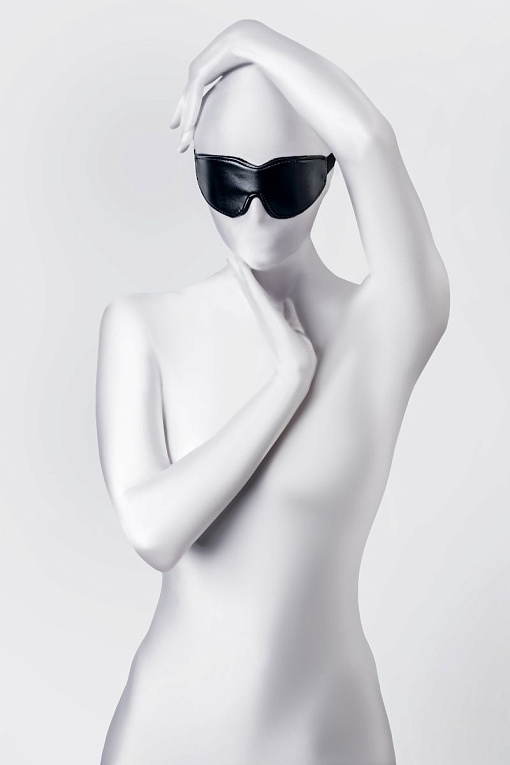 Черная маска Anonymo из искусственной кожи ToyFa
