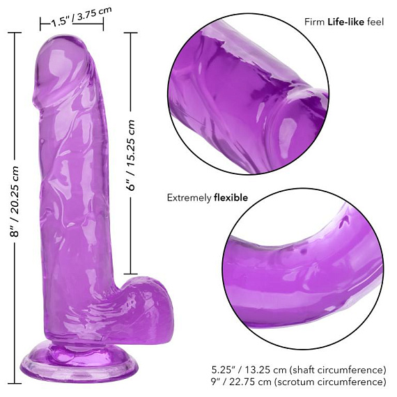 Фиолетовый фаллоимитатор Size Queen 6  - 20,25 см. от Intimcat