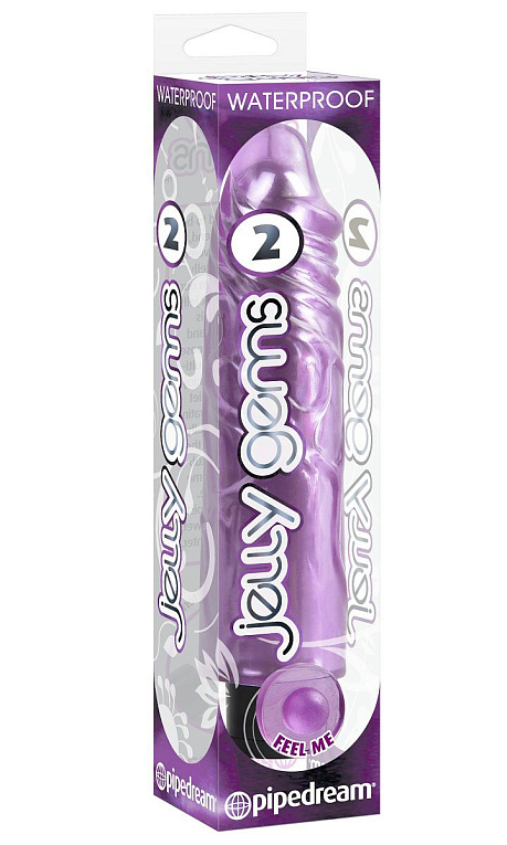 Фиолетовый вибратор Jelly Gems - 19 см. - термопластичный эластомер (TPE)