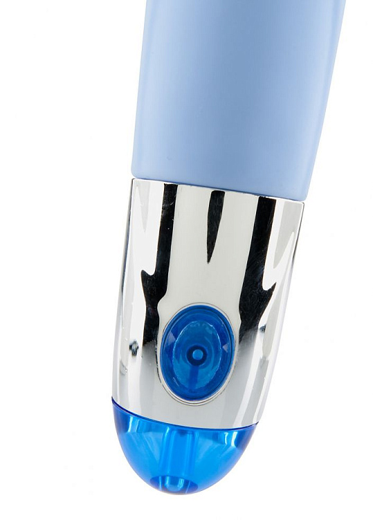 Голубой ребристый вибратор Lovely Vibes Laced - 18,5 см. - силикон