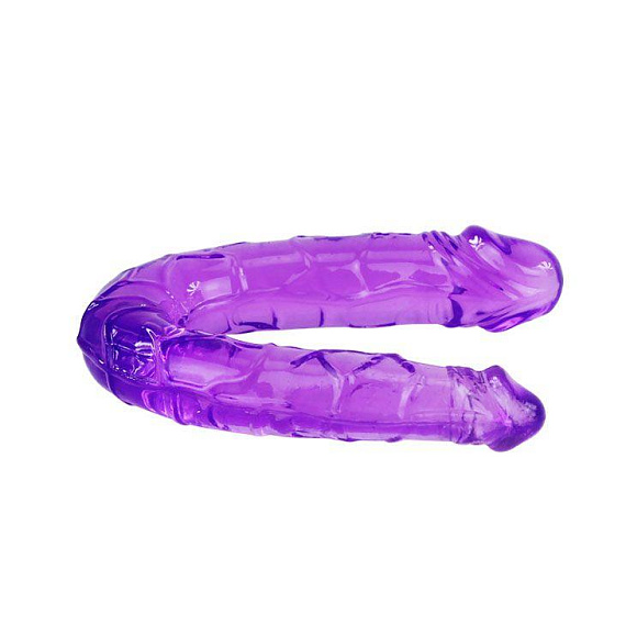Двухголовый  фиолетовый фаллоимитатор - 29,8 см. от Intimcat