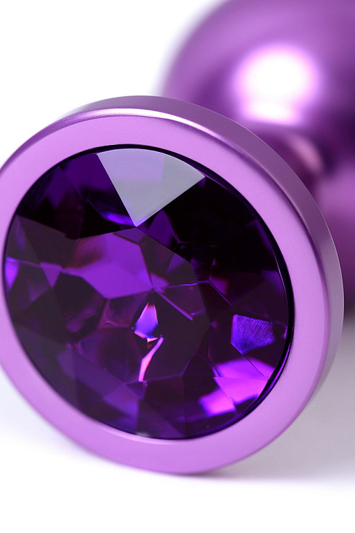 Фиолетовый анальный плаг с кристаллом фиолетового цвета - 8,2 см. - фото 8