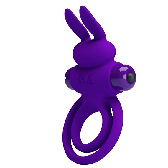 Фиолетовое эрекционное кольцо с вибростимуляцией клитора Vibrant Penis Ring III от Intimcat