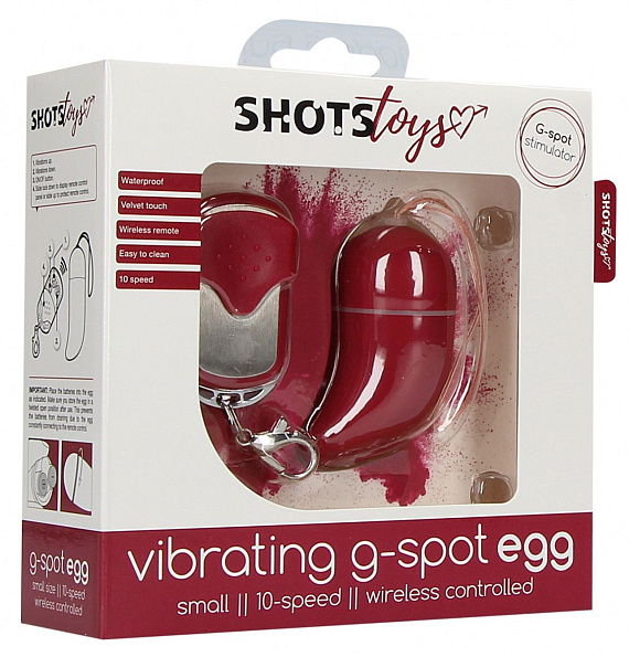 Красное виброяйцо Small Wireless Vibrating G-Spot Egg - анодированный пластик (ABS)