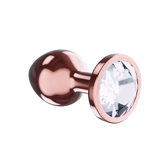 Пробка цвета розового золота с прозрачным кристаллом Diamond Moonstone Shine S - 7,2 см. - металл