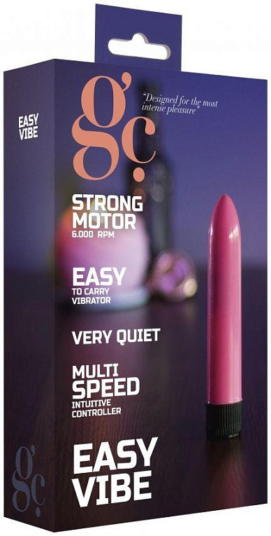 Розовый вибратор GC Easy Vibe - 13,2 см. - анодированный пластик (ABS)