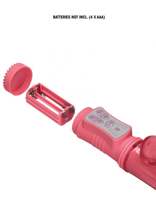 Розовый вибратор-кролик Rotating Bubbles - 23,2 см. - термопластичный эластомер (TPE)
