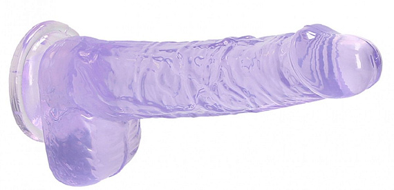 Фиолетовый фаллоимитатор Realrock Crystal Clear 8 inch - 21 см. - термопластичный эластомер (TPE)