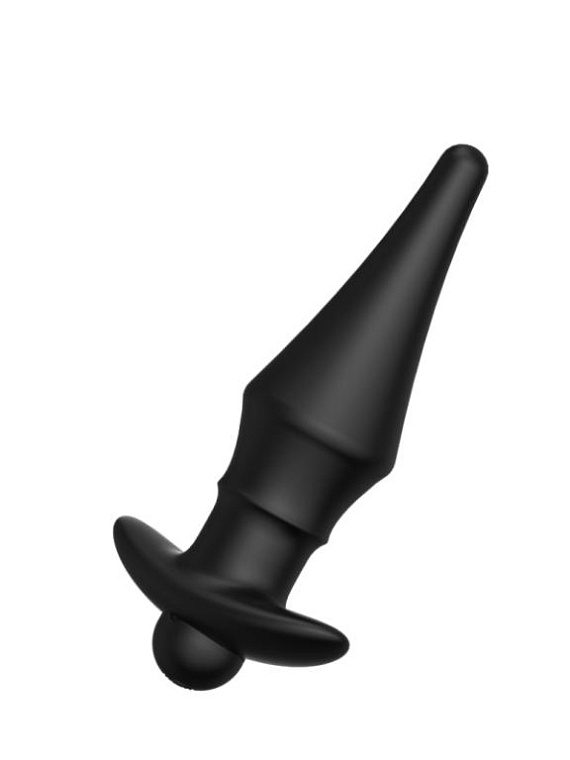 Черная перезаряжаемая анальная пробка №08 Cone-shaped butt plug - 13,5 см. от Intimcat