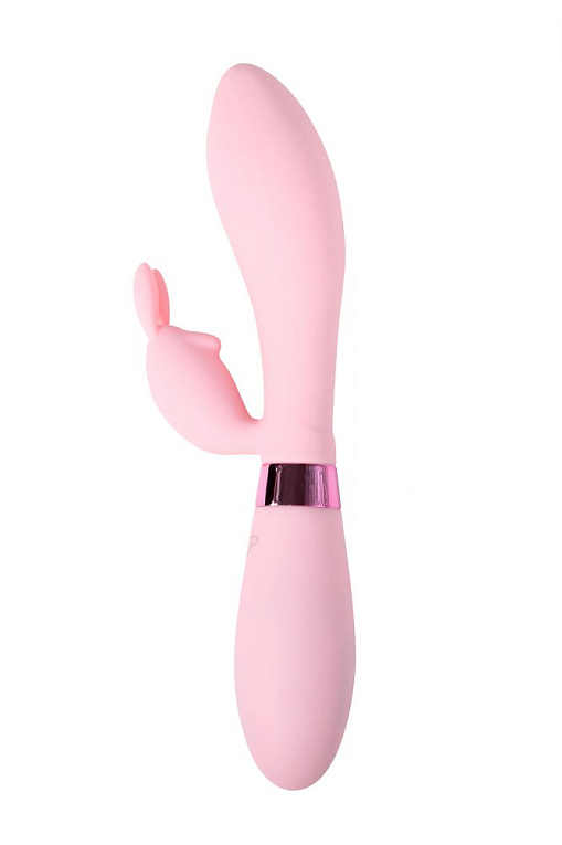 Нежно-розовый вибратор-кролик с независимыми моторчиками Indeep Theona - 21,5 см. от Intimcat