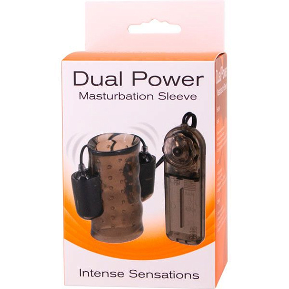 Дымчатая насадка-мастурбатор DUAL POWER MASTURBATION SLEEVE - термопластичный эластомер (TPE)