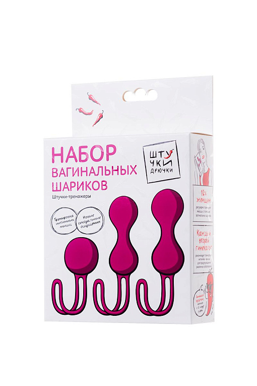 Набор из 3 розовых вагинальных шариков со шнурком от Intimcat