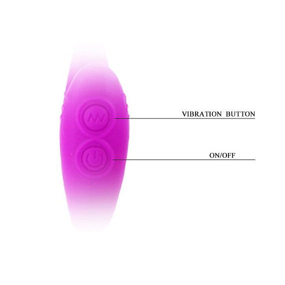 Фиолетовый вагинально-клиторальный вибромассажер с пультом ДУ - 13,5 см. от Intimcat