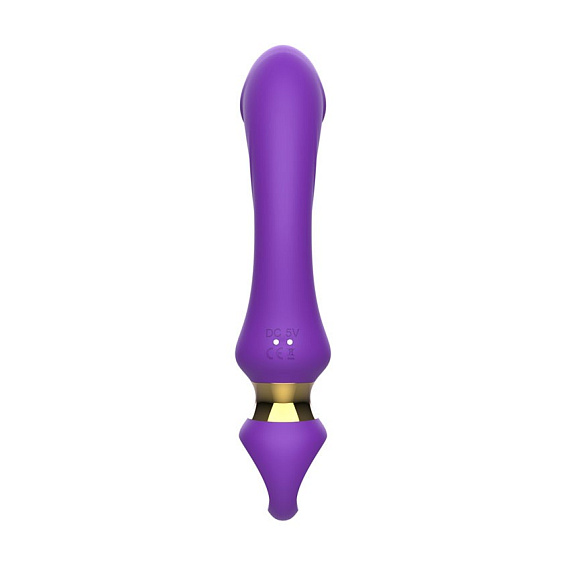 Фиолетовый изогнутый вибромассажер Moon Vibrator - 21,1 см. I-MOON