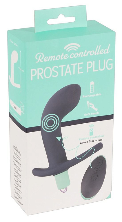 Темно-фиолетовый вибростимулятор простаты с пультом ДУ Remote Controlled Prostate Plug - фото 7