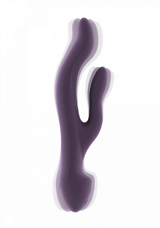 Фиолетовый вибратор Keira с клиторальным отростком - 21,3 см. - силикон