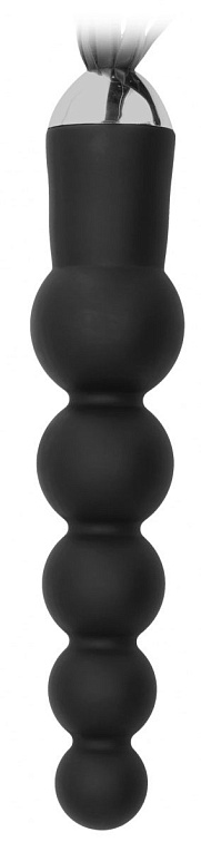 Черная плеть с рукоятью-елочкой Whip with Curved Silicone Dildo - 49,5 см. - искусственная кожа, силикон