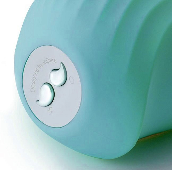 Голубой вакуум-волновой стимулятор с вибрацией и базой-ночником Cuddly Bird от Intimcat