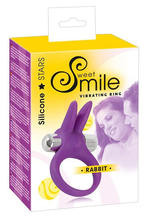 Фиолетовое эрекционное кольцо с вибрацией Smile Rabbit - фото 5