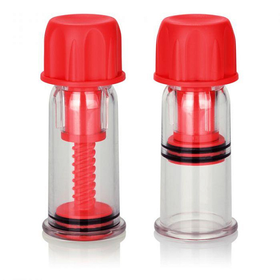 Красные винтовые помпы для сосков COLT Nipple Pro-Suckers - пластик