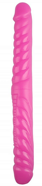 Розовый двухсторонний спиралевидный фаллоимитатор - 43 см. от Intimcat