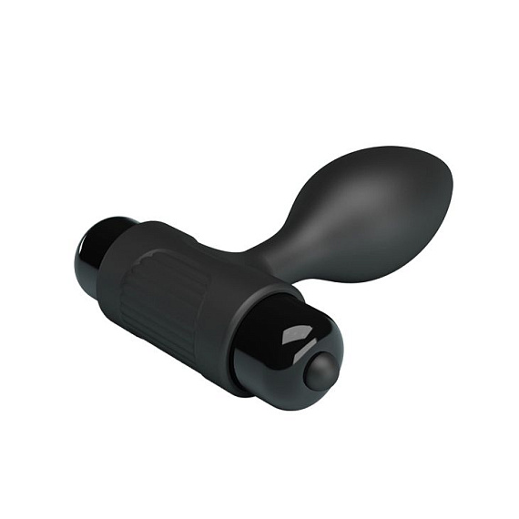 Черная анальная пробка с мощной вибрацией Vibra - 8,6 см. от Intimcat