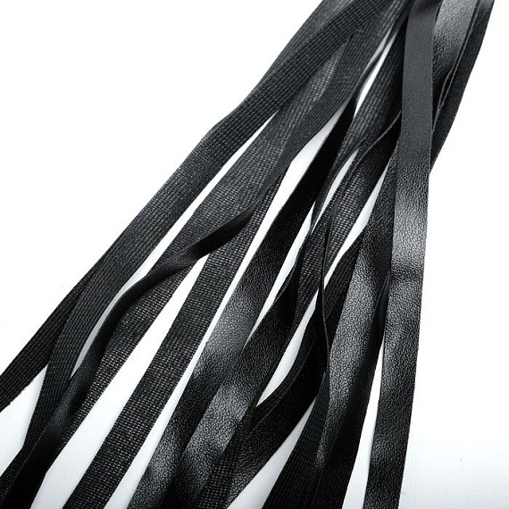 Черная плеть из эко-кожи с витой ручкой - 55 см. от Intimcat