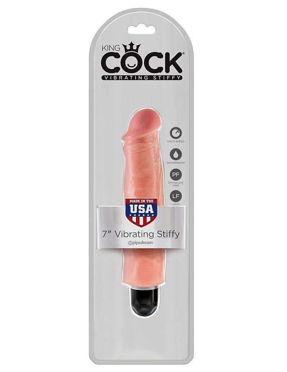 Телесный вибратор-реалистик 7  Vibrating Stiffy - 21,6 см. от Intimcat