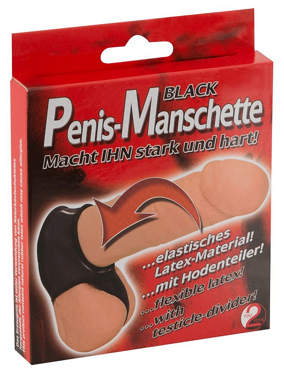 Чёрная утяжка для пениса и мошонки Penis Manschette Orion