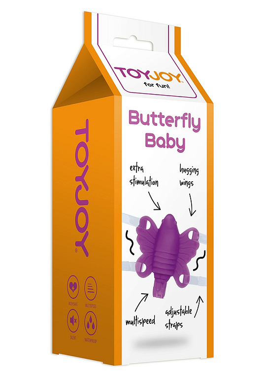Фиолетовая клиторальная бабочка Butterfly Baby - силикон