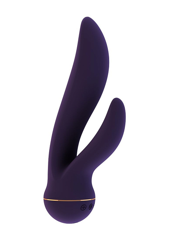 Фиолетовый вибратор Nim с клиторальным отростком - 18,8 см. Shots Media BV