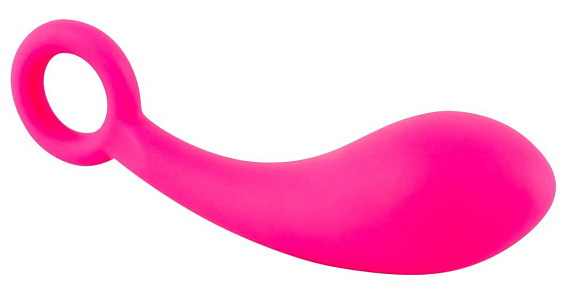 Гладкий розовый стимулятор с ручкой-кольцом Dildo Naughty Pink - 18,5 см. от Intimcat